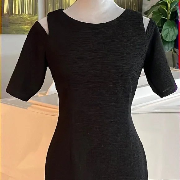 Eliza J. Cold Shoulder Little Black Dress - Picture 2 of 14